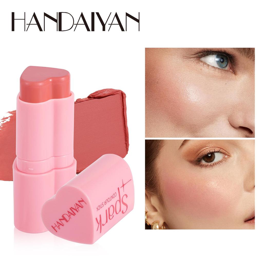 HANDAIYAN Matte Glitter Fard Guancia Ombretto Blush Evidenziatore Stick Rouge Bronzer Impermeabile Penna Contorno Trucco