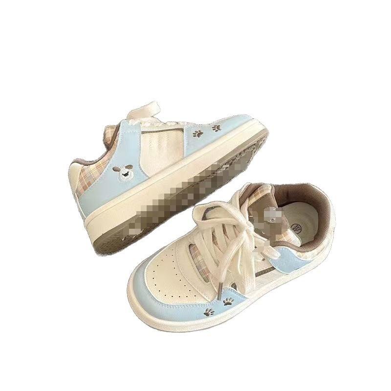 Autumn breathable board shoes new versatile student with skirt bread shoes campus style white shoes women's