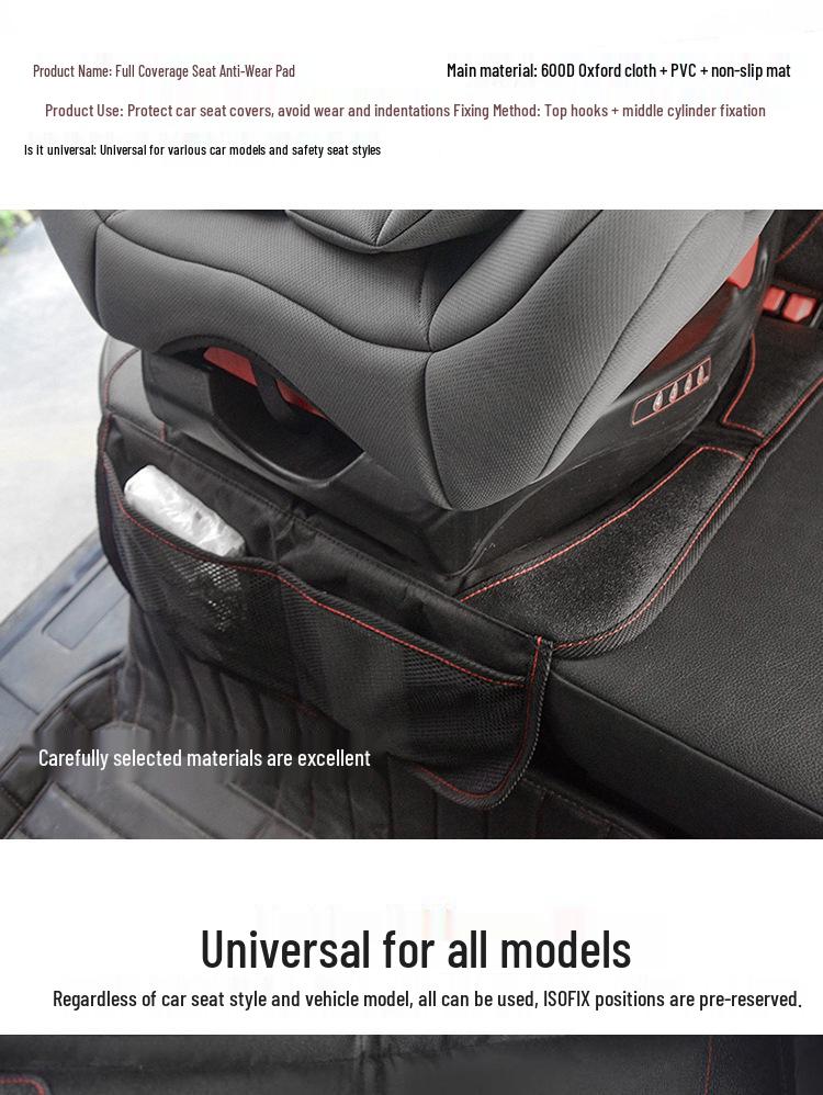 Anti-Wear Non-Slip Car Seat Cushion and Rear Seat Protector