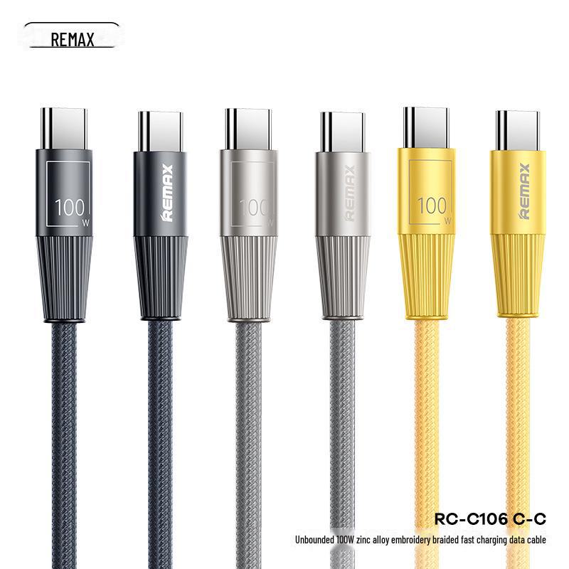 

REMAX Ruiliang Wujie Zinc Alloy Embroidery Braided Fast Charging Cable 100W