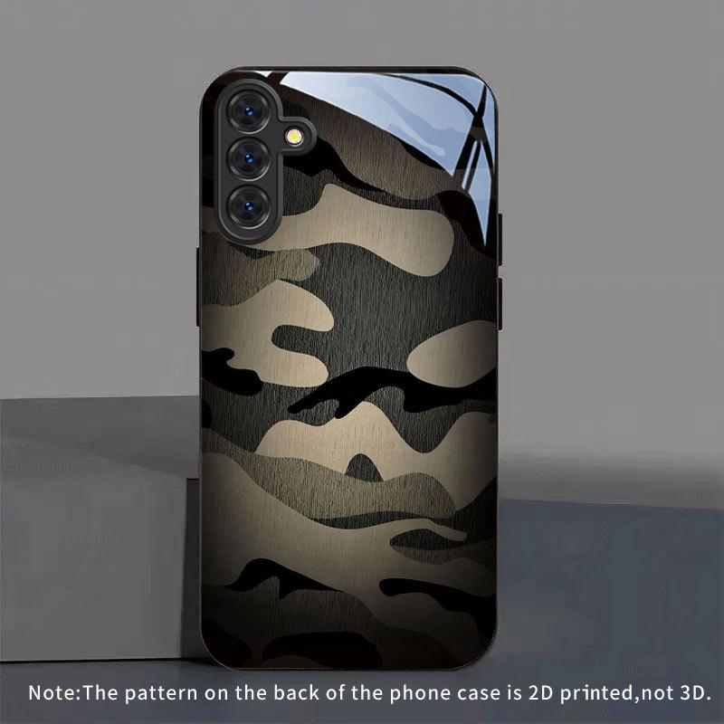 

Camouflage pattern glass phone case suitable for Samsung for galaxy S26 S25 S24 S23 S22 S20 FE Ultra Plus 5Ganti drop back cover Galaxy S26 чёрный