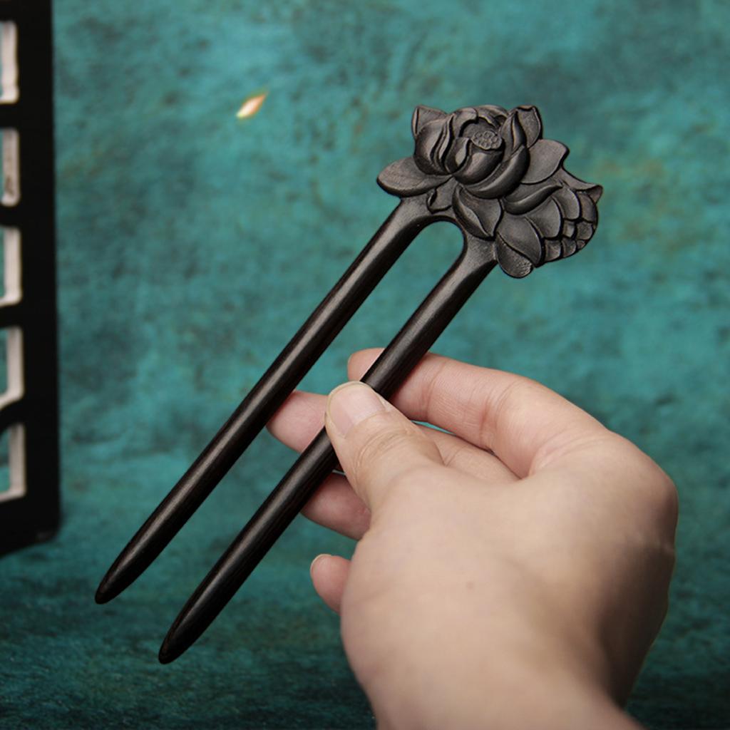 Chinese Style U shaped Hairpin Handmade French Hairpin Two Prong Hair Clip for Chinese Hanfu Cosplay Costume
