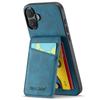 FIERRE SHANN For iPhone 16 Plus Case Card Holder Kickstand Leather RFID Blocking Back Cover