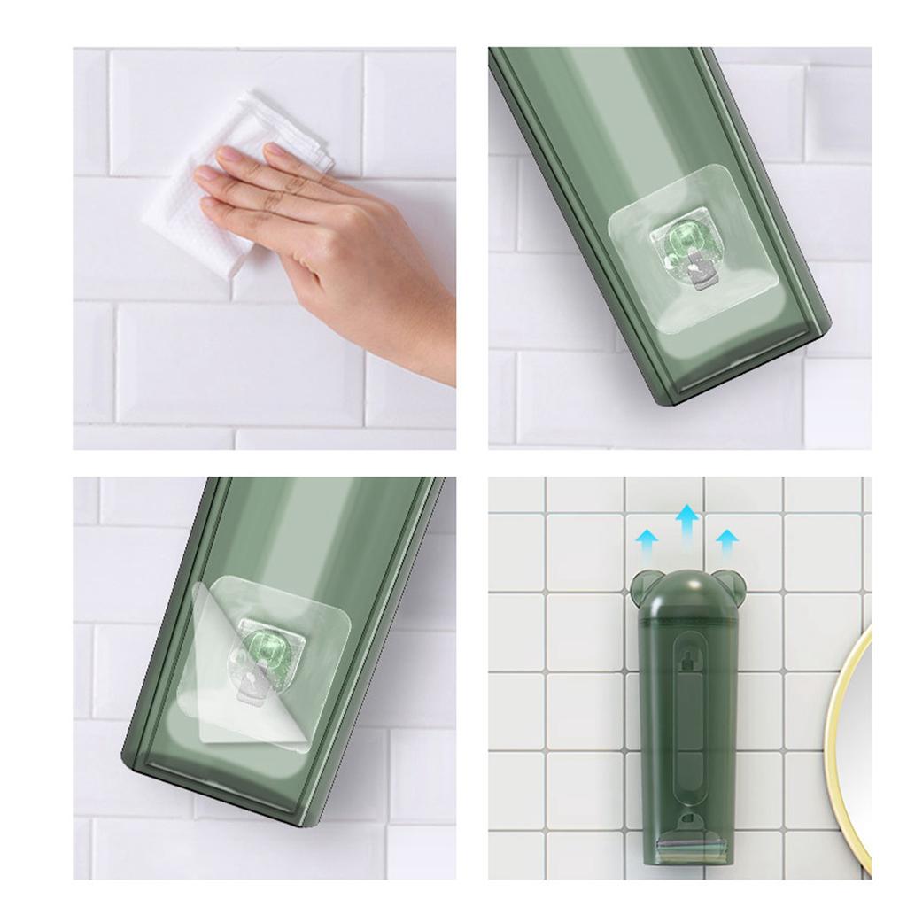 Wall Mount Storage Box with Lid Extraction Type Underwear Sock Dispenser Large Capacity Plastic Organizer Green