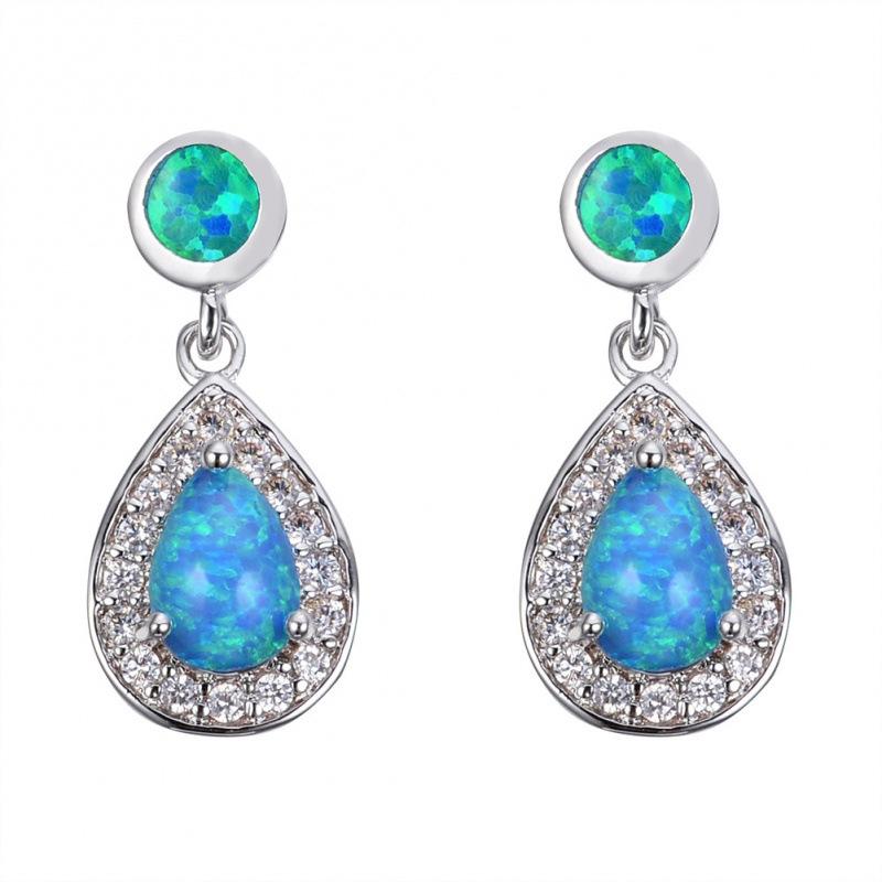 

Wish Platinum Jewelry Women s Opal Drop-shaped Opal Earrings 8MM * MM синій