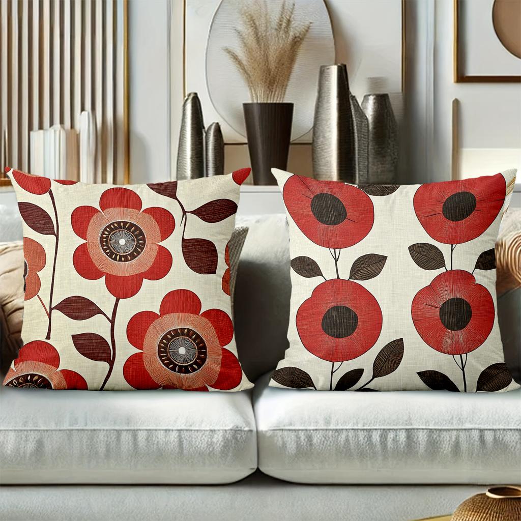 Retro Floral Print Farmhouse Throw Pillow Covers Pattern Cushion Cover Suitable For Sofa Bedroom Car Pillow Cover