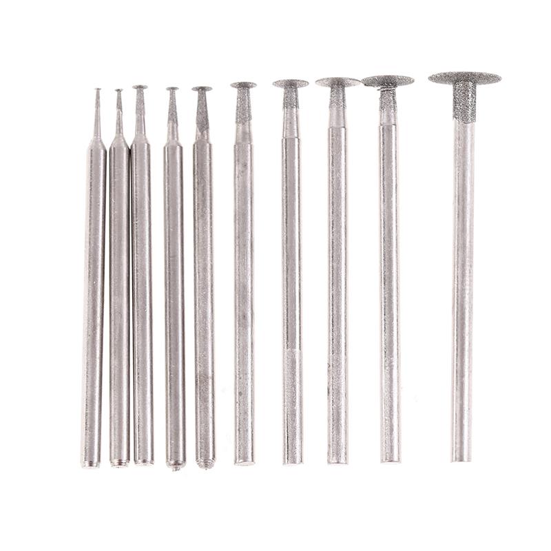 10Pcs Grinding Bit Accessory Ultra-Thin T Head Shank Diamond Mounted Point Tool