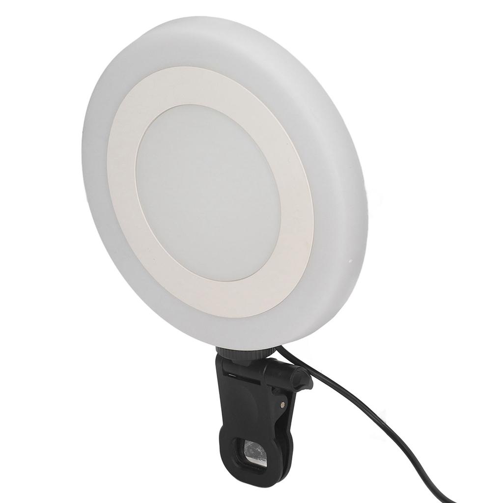 5,5 Zoll Videokonferenz Füll-LED-Licht Rund 3 Modi 10 Stufen USB-betrieben Desktop RBG Laptop-Klammerlampe