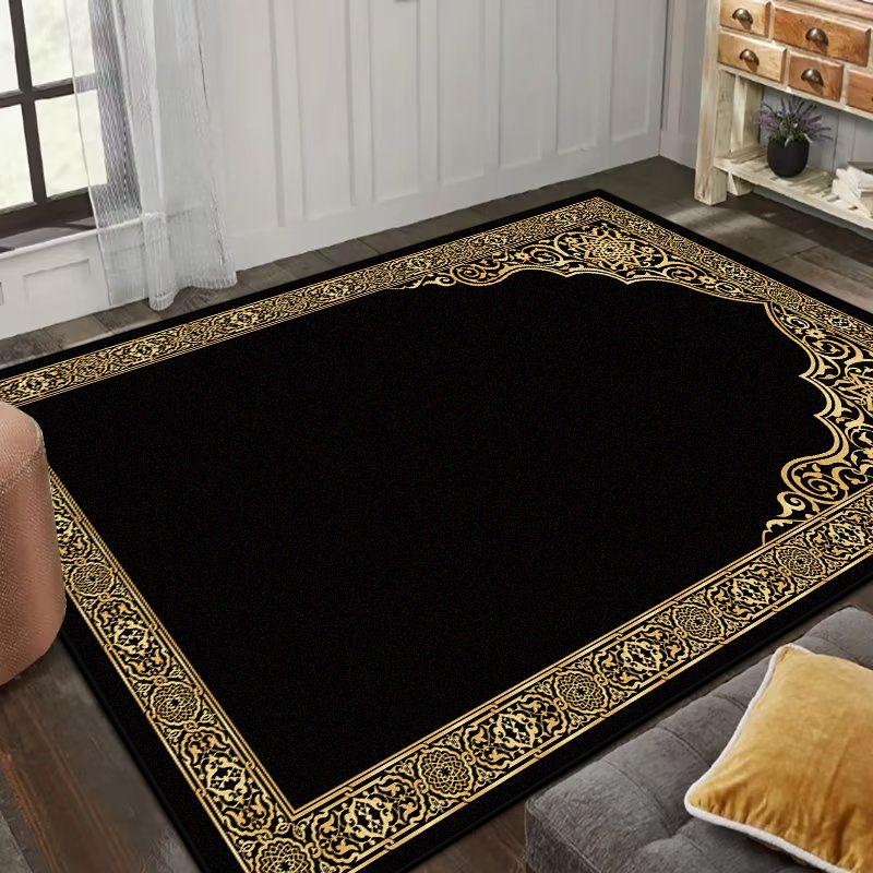 Middle East Carved Prayer Carpet Flannel Non-slip Worshipers Rug Kneeling Mat Soft Machine Washable Home Living Room Decoration
