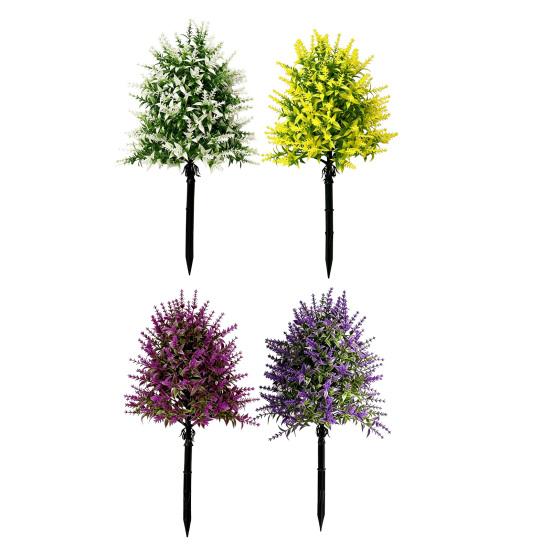 Artificial Lavender Topiary Ball Tree UV Resistant Fake Lavender Shrub Bushes with Stake Realistic Fake Plants for Home Wedding Patio