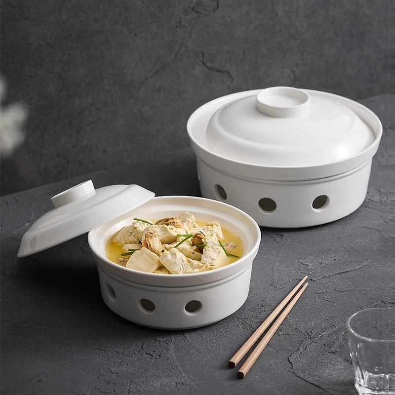

Chinese Ceramic Candle Food Warmer & Serving Dish