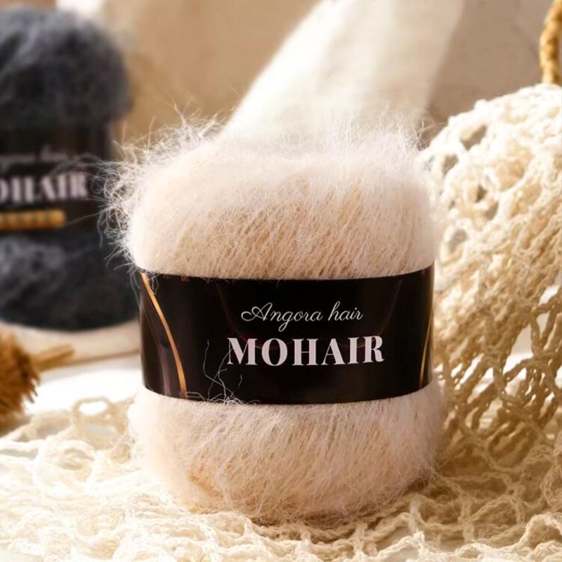 Alpaca Mohair Yarn Hand Woven Sweater Camisole Hat Yarn Ball Handmade DIY Doll Crochet Hook Yarn Ball Handmade Materials