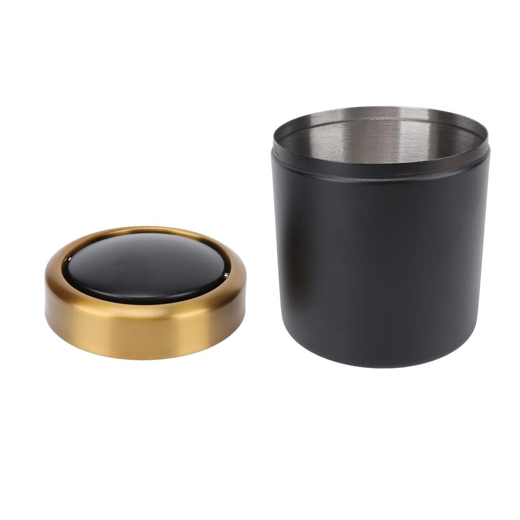 Bords papperskorg Rostfritt stål Stilfull Bordsavfallskorg Liten Soptunna med Lock för Vardagsrum Kök