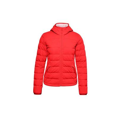 Warm Solid Hooded Down Jacket Women Outerwear Watermelon-Red 1355833-628