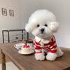 Spring and Summer Striped POLO Shirt Thin Teddy Bigbear Schnauzer Small Puppy Cat Pet Cat Puppy Dog Clothes