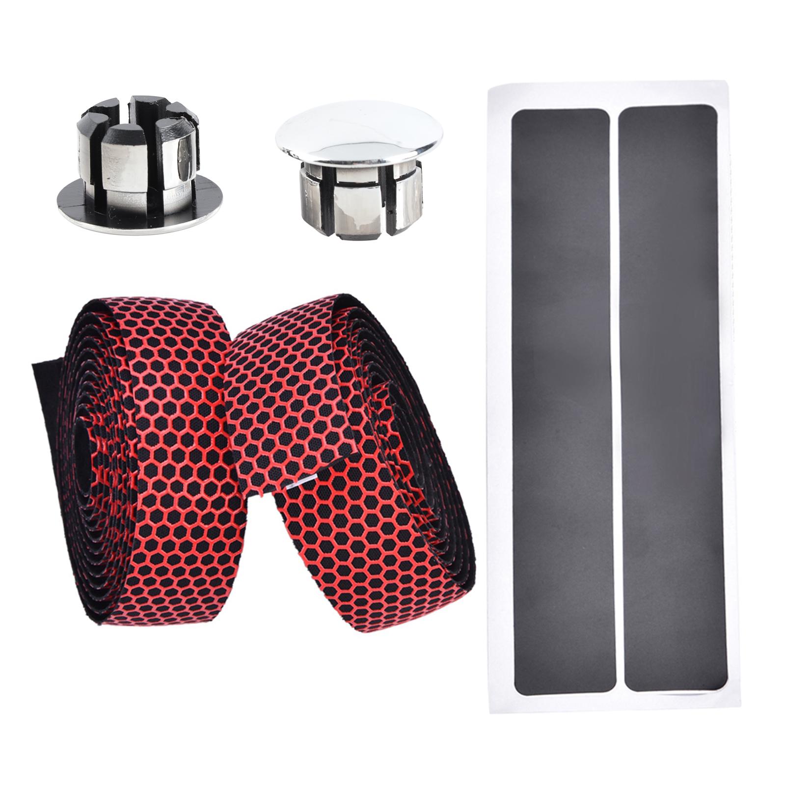 

1 Pair Road Mountain Bike Handlebar Anti Skid Shock Absorption Tape End Plug (Red)