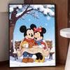 Disney Diamond Art Painting Kit 5D Diamond Mickey Minnie Snow Scene Painting Dot Art Diamond Home Wall Decor