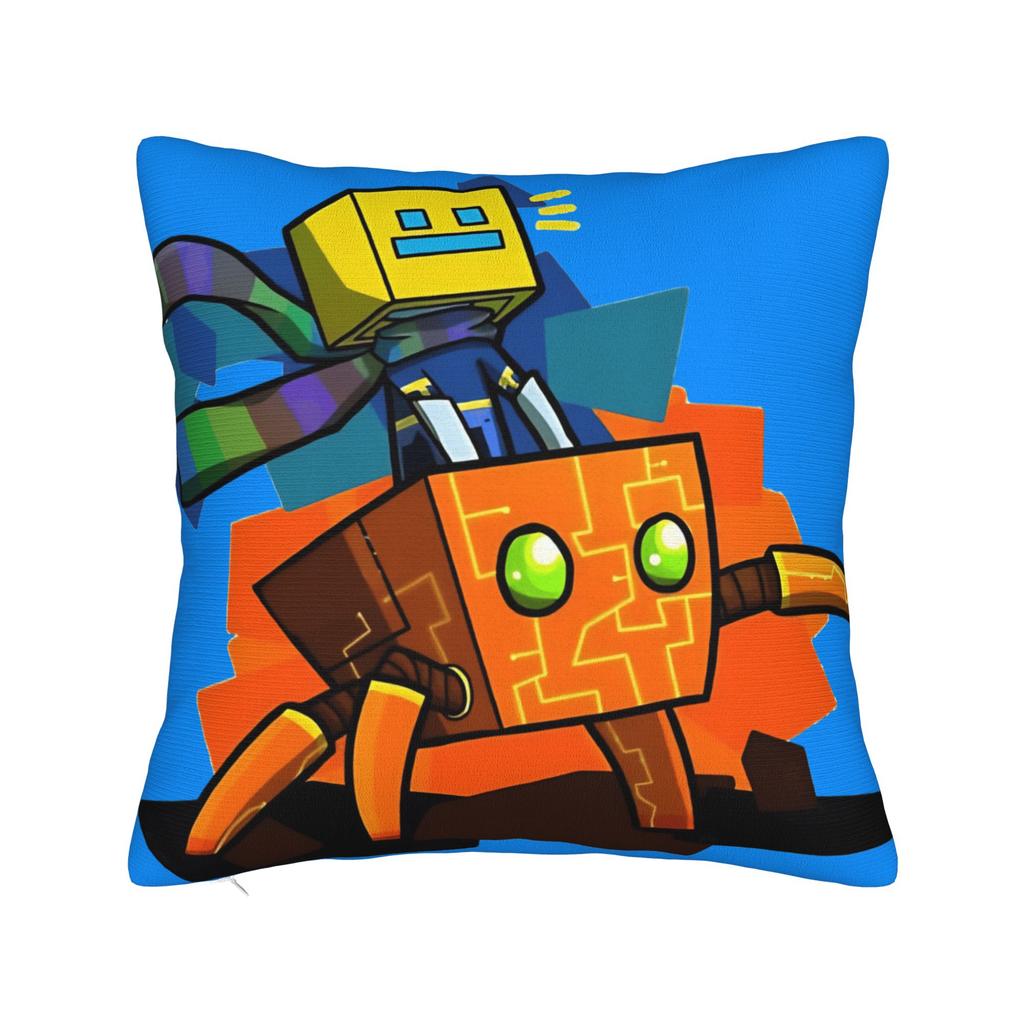 Geometry Dash Gaming Game Pillow Case Soft Pillow Cover For Living Room Sofa Vintage Cushion Cover