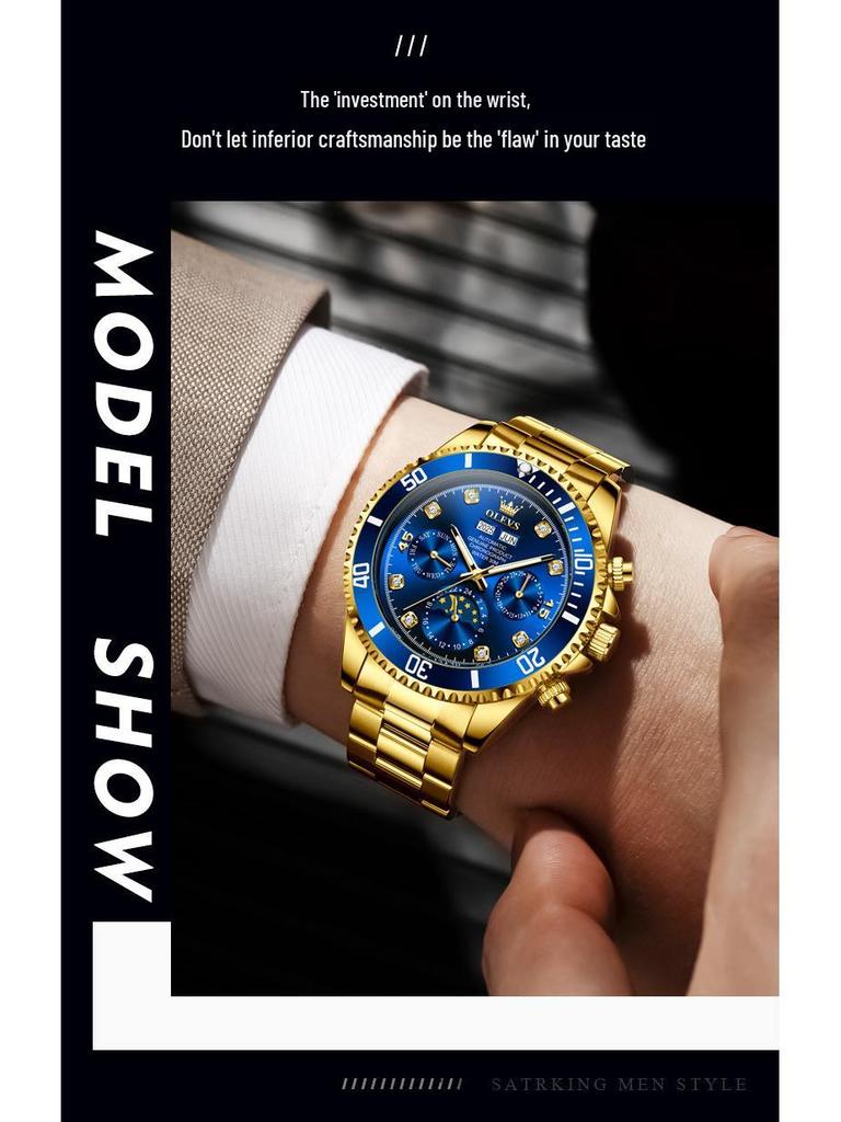 Olis Herren Automatikuhr Ewiger Kalender Daytona Panda Eye Mechanische Uhr