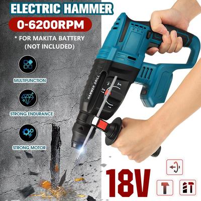 18V 4 funkce Bezuhlíková akumulátorová vrtačka s příklepem Elektrická příklepová vrtačka s příklepem bez akumulátoru Dobíjecí vysoký výkon