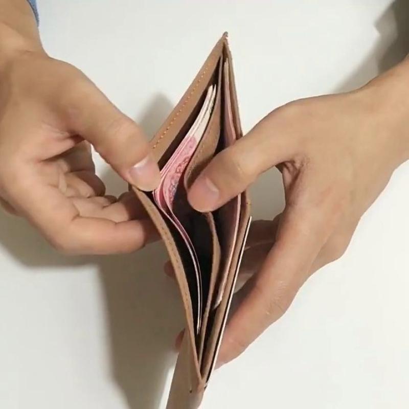 Ultra-thin Leather Wallet Multi Card Slot Card Holder Simple Casual Business Men's Short Wallet