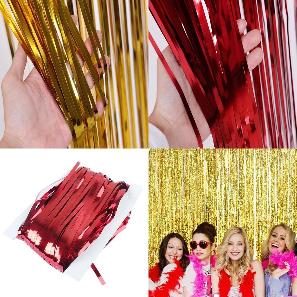 Vibrant Metallic Party Curtains For Birthday And Wedding Decorations
