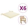 Day and Night - Day and Night Garden Chair Cushions 6 Pcs Cream Oxford Fabric 50x50x3 Cm