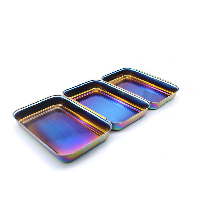 Stainless Steel Rectangular Divided BBQ and Sauce Dipping Plate