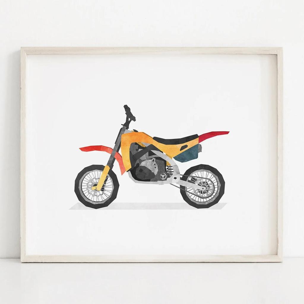 Auto Zug Motorrad Kinderzimmer Vintage Leinwand Kunst Gemälde Poster und Drucke Aquarell Wandkunst Bild für Heimdekoration Cuadros