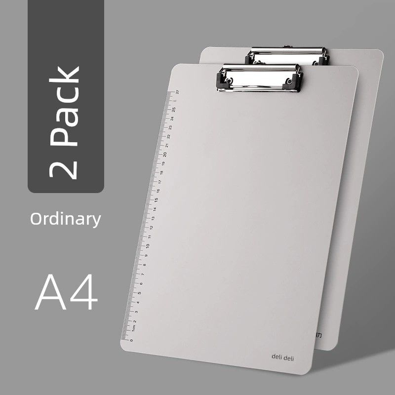 

Holder Menu Student Writing Hard Board Test Paper Book Clip Vertical Record Pad Student Book Paper Office Supplies Hard Shell Drawing Board Study Work 2 Pieces [Ordinary Thin Section] Gray