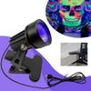 Purple LED Clip-On UV Spotlight for Fluorescent Paint and Ghost House Decor