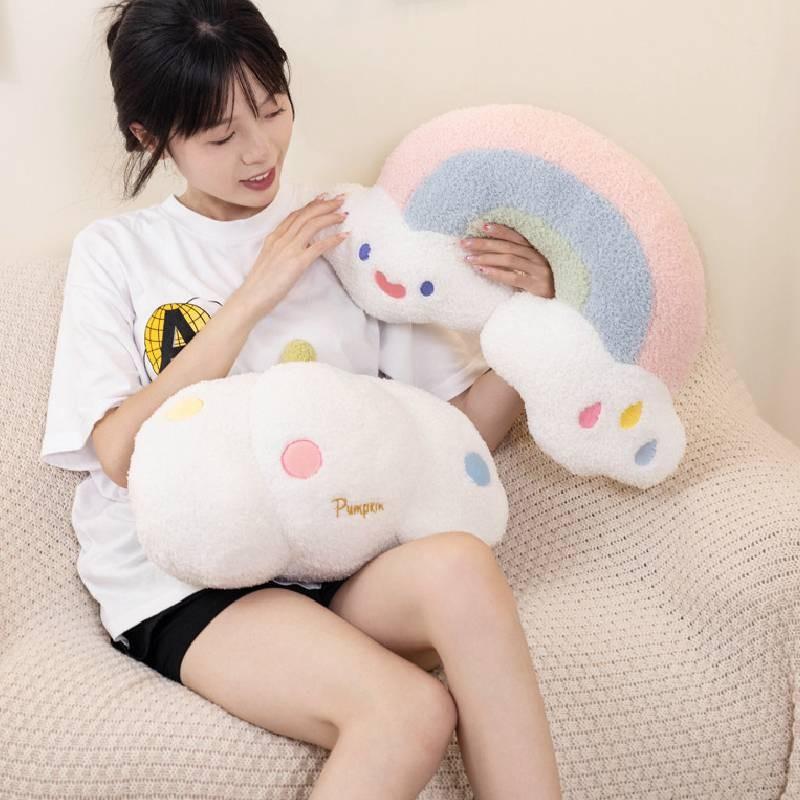 Rainbow Pumpkin Unicorn Pillow Plush Toy Back Cushion Bedroom Gift Decoration