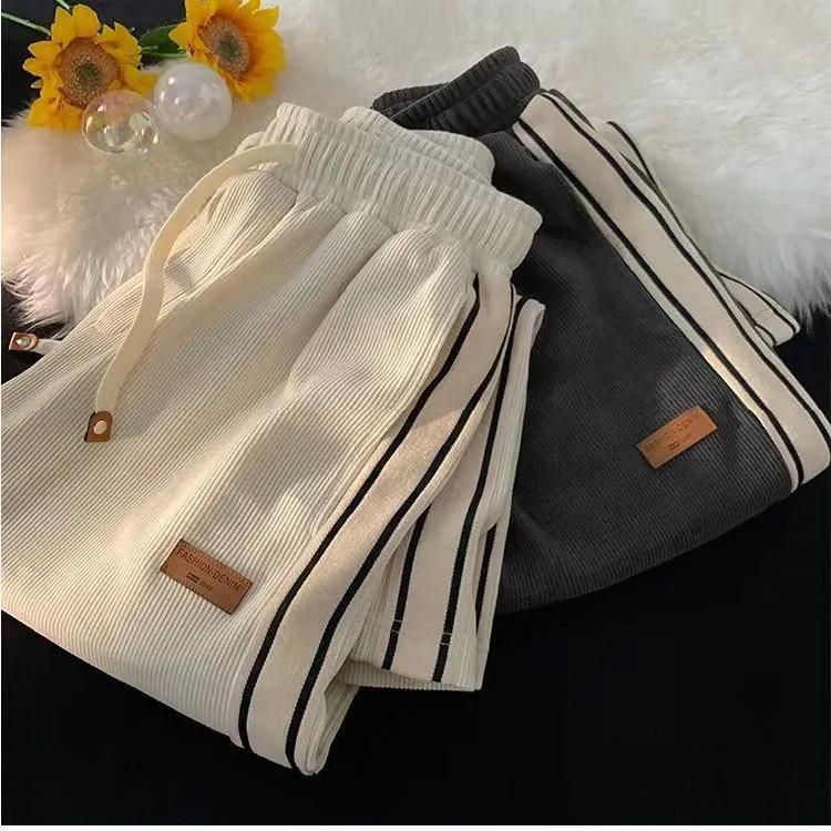 Autumn Spring Loose Fit Straight Leg Casual Trousers for Men Boys Trendy Sports Casualtrousers High Street Summer