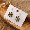 Christmas Santa Snowflake, Candy Cane, Bell, and Elk Earrings with Christmas Hat Design