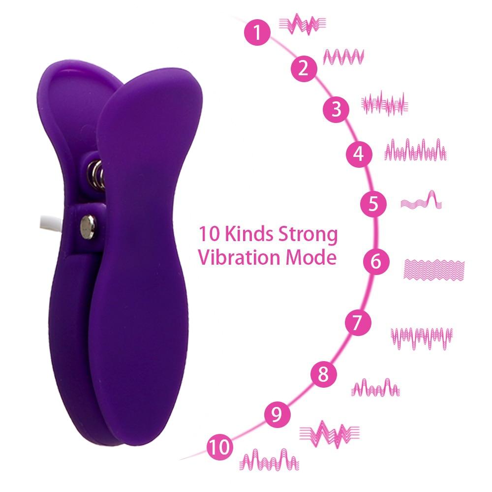 Vibrating Nipple Clamps Silicone S  Breast Clips Nipple & Clitoral Toys