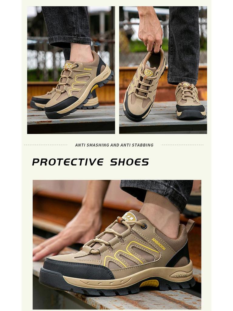 Men's Anti-Smash, Anti-Puncture Safety Hiking Shoes for Long-Lasting Comfort in Outdoor and Construction Settings