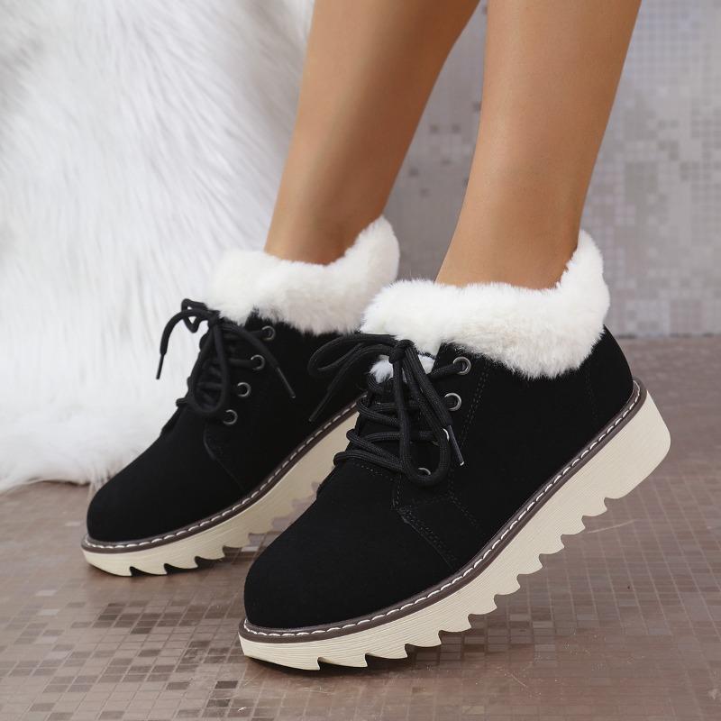 Shoes Winter New Thick-soled Velvet Thickened Snow Boots Women's Cross-border Warm Towel Medium Boots Cotton Shoes Women