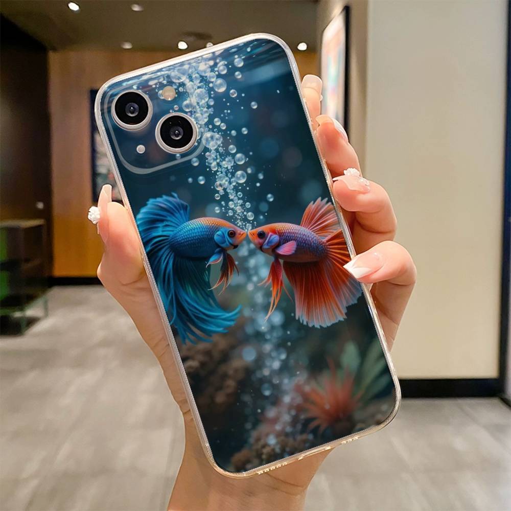 Fishes Case Phone Case For iPhone 17 16e 16 15 14 13 12 11mini Pro Max X XR XSMAX 8 7 Air Plus Soft Cover