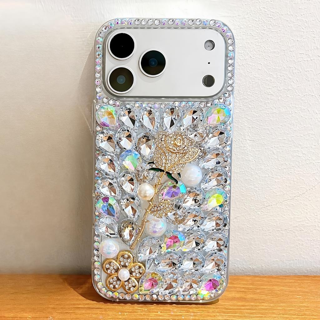 Glitzer Strass Handyhülle Für XiaoMi 15 Ultra 14 Pro 14T 14A Plus 13 Lite 13T 12 12T 12S 12X 5G Rosa Kristall Diamant Rosenblüten Design