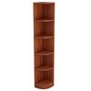 42*30*180 cm, Corner Bookshelf, Shelf, Storage Shelf, MDF Material, Five-Layer Shelf, Simple Shape, Strong Load Capacity, Walnut Wood Color.