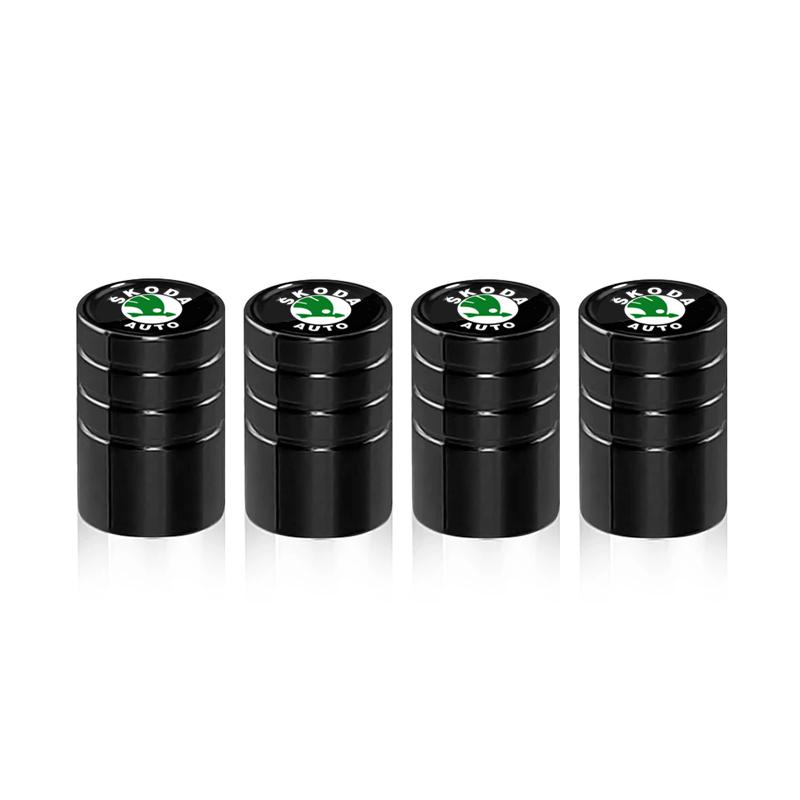 2025 Hot 4Pcs Metal Car Wheel Tire Valve Caps Covers Auto Accessories For Skoda Octavia Fabia Superb Yeti Rapid Kodiaq Kamiq Kar