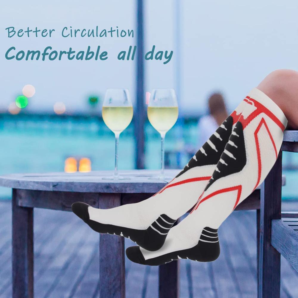 1Pair Compression Socks For Men & Women 20-30 Mmhg Knee High -Best Support For Medical, Athletic, Sports, Travel,Running Nurses