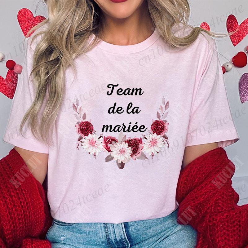 French Bridal Wedding Team Bride Tops Women Bachelorette Party Tshirt Future Bride Bridesmaid T-shirt Single Farewell EVJF Tees