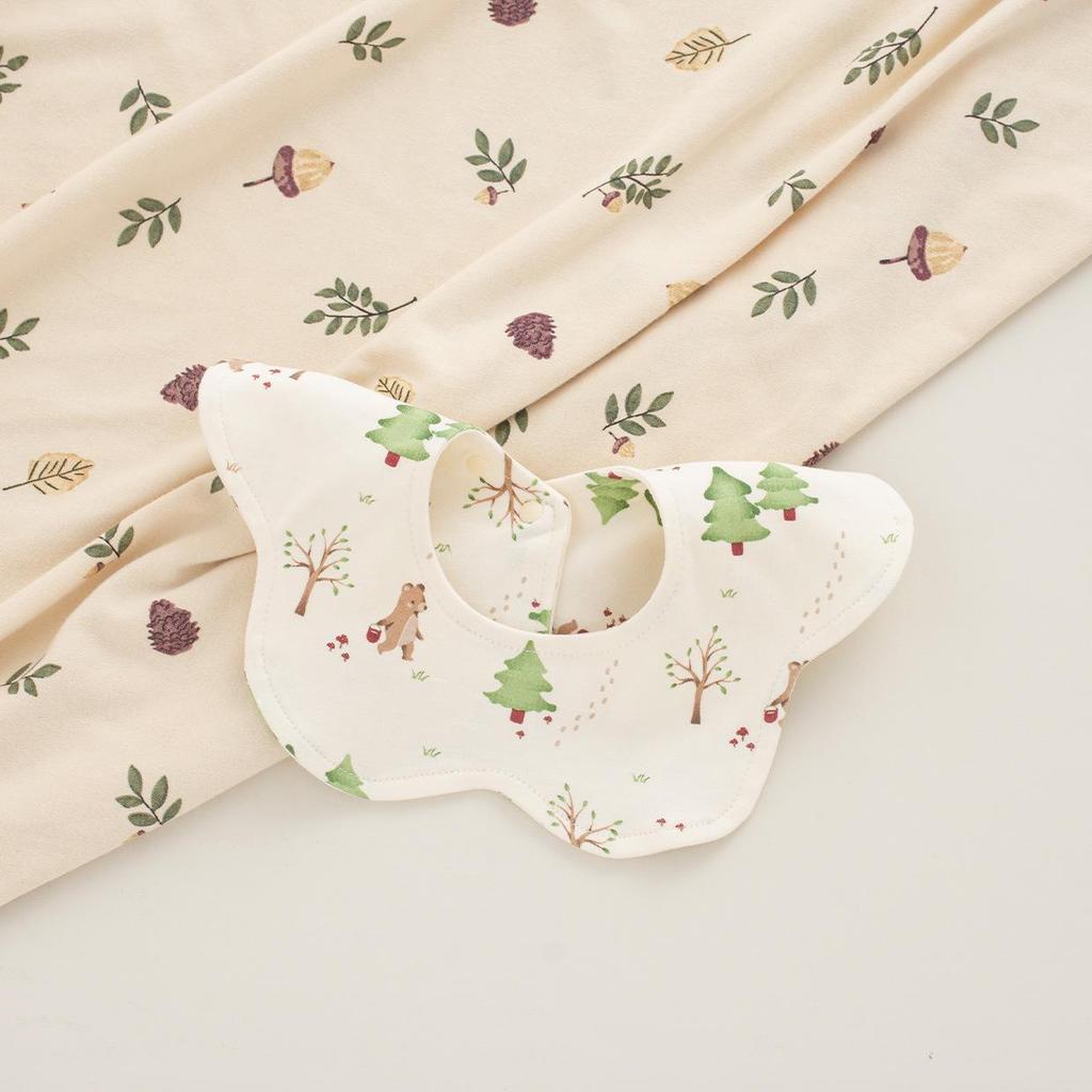 Unisex Pure Cotton 360° Petal-Shaped Absorbent Bib for Newborns