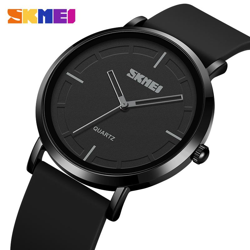 SKMEI 2050 Silm High Hardness Glass Quartz Wristwatch Men Waterproof Silica Gel Band Male Clock Reloj Hombre Men's Quartz Watch