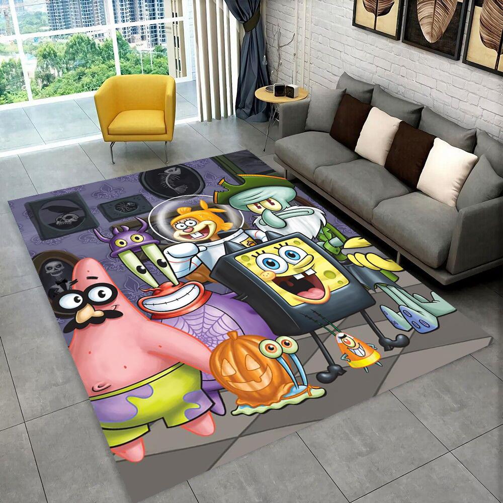 3D S-SpongeBob Patrick Star Cartoon Carpet Rug for Playroom Bedroom Living Room Sofa Home Decor,kids Area Rug Non-slip Floor Mat