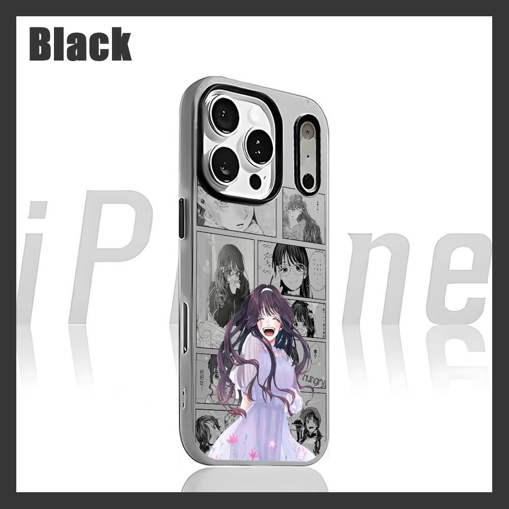 

kaoru hana wa rin to saku Kaouruko Waguri Phone Case for iPhone 17 air 16 e 15 14 13 12 11 Pro Max Plus Black 2-in-1 Jelly case iPhone 14