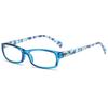 New Fashionable Anti-Blue Light Presbyopia Glasses Elegant Square Frame with Floral Accents Reading Eyewear +1.0 To +4.0