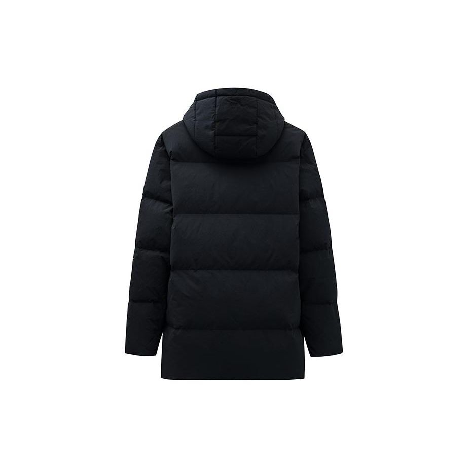 Anta Water-Resistant Hooded Warm Long Down Jacket Men Outerwear Basic-Black 152418901-2