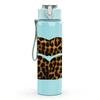 1PC Leopard Lips Texture Print 750ml Color Plastic Sports Water Bottle Leakproof Flip Straw Lid Suitable for Sports Office Home Use